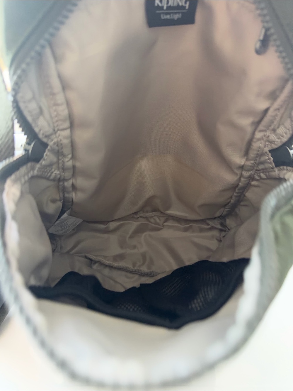 Kipling Olive Green Nylon Backpack with Front Zip Pocket - Picture 4 of 4